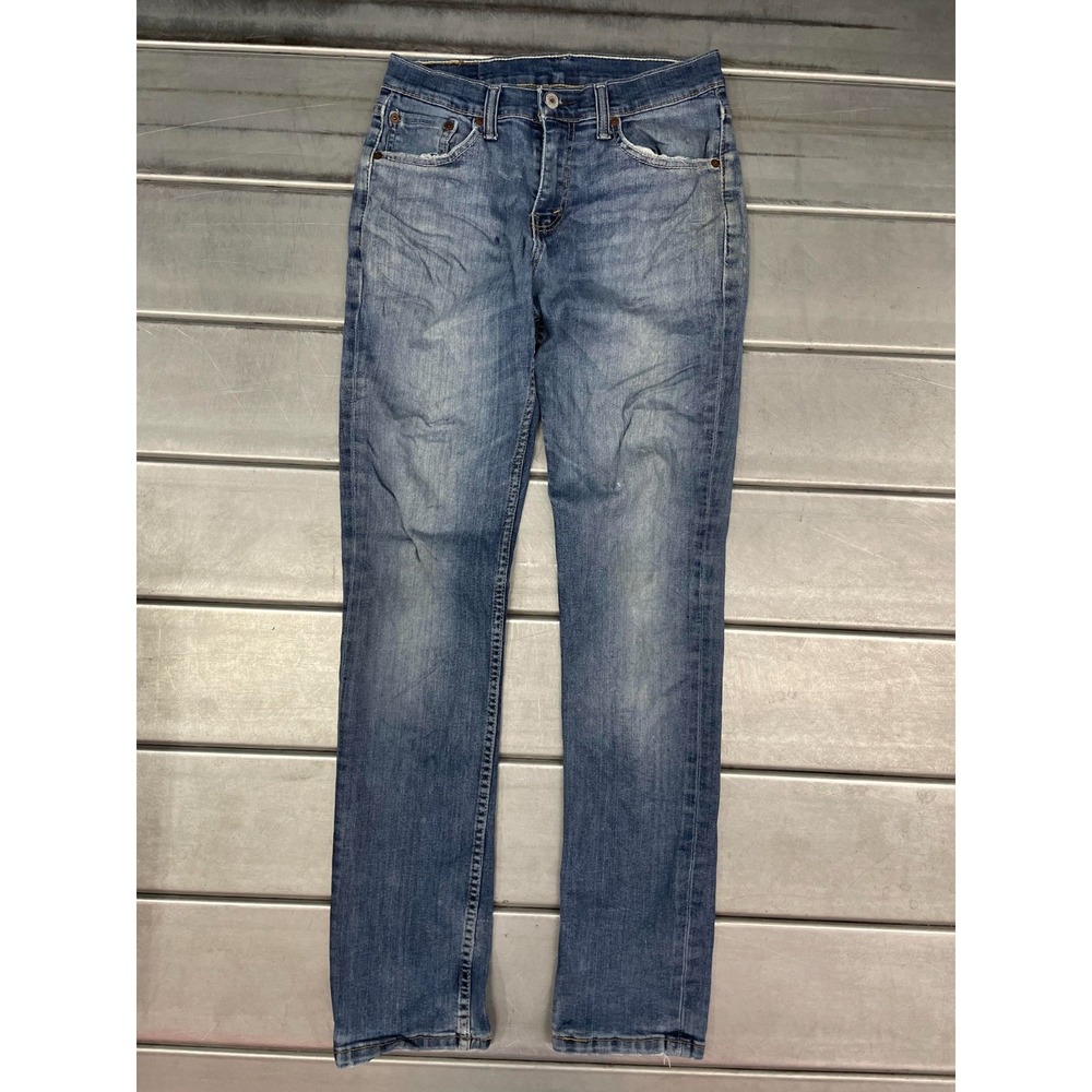 Levis 511 Jeans‎ Mens 28X32 Blue Medium Wash Denim Slim Straight Leg Distressed